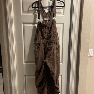 Free People Brown Courdory Overalls